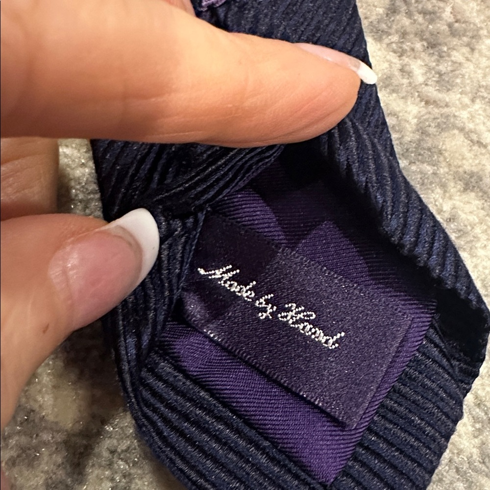 RALPH LAUREN PURPLE LABEL TIE NAVY BLUE - Picture 3 of 9